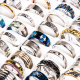 Wholesale Bulk Lots 50pcs Rings Mix Styles Top unisex Fashion colorful Stainless Steel Wedding Ring