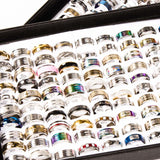 wholesale lots bulk 100pcs ring set men women unisex stainless steel gold silver black mixed styles fashion rings jewelry