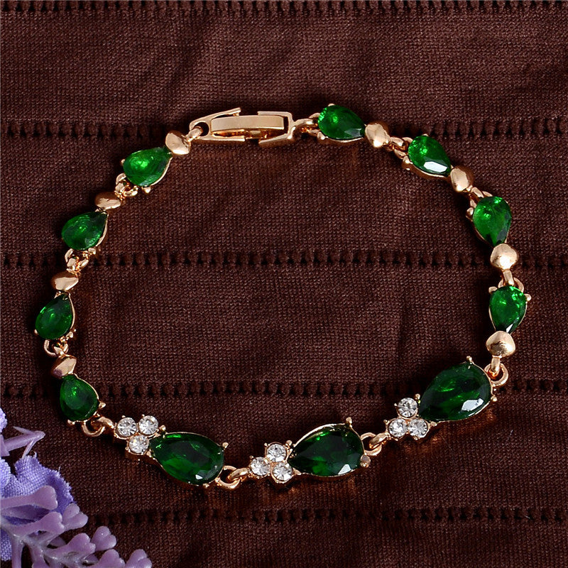 Romantic Zirconia Leaf Bracelet