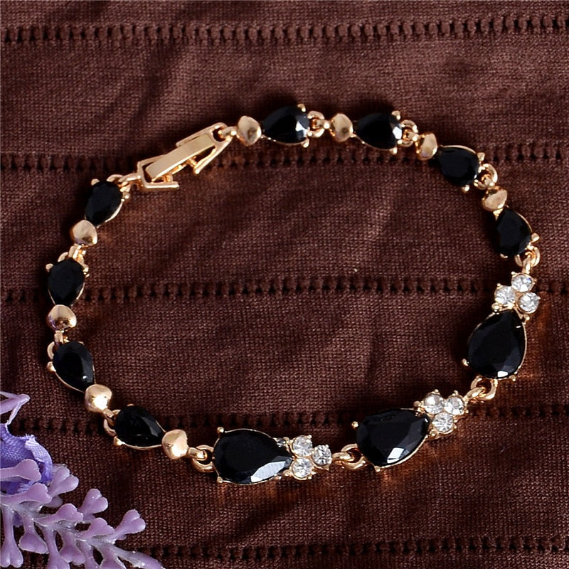 Romantic Zirconia Leaf Bracelet