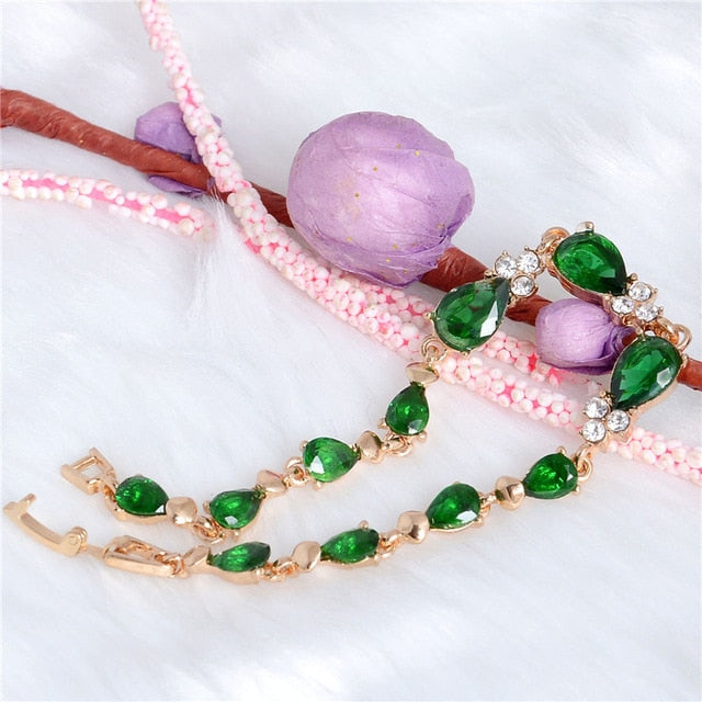 Romantic Zirconia Leaf Bracelet