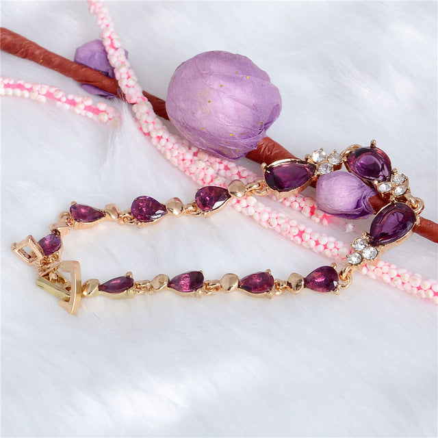 Romantic Zirconia Leaf Bracelet