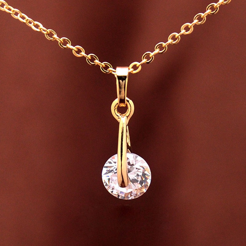 CZ Crystal Pendant Necklace Earrings Jewelry gift Sets