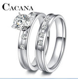 Crystal CZ Couple Rings Set for Men/Women