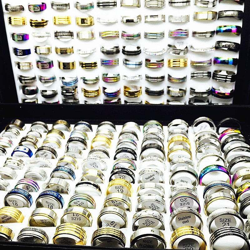 Wholesale Bulk Lots 50pcs Rings Mix Styles Top unisex Fashion Rings