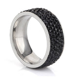 5 Row Lines Clear Crystal Wedding Rings For Princess