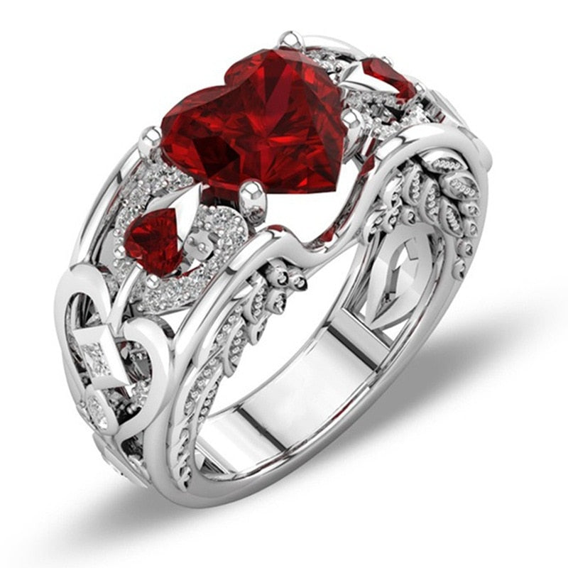 Princess Heart Zircon Engagement Rings