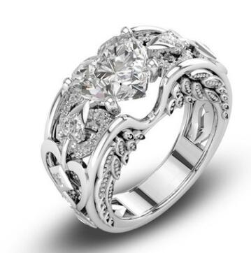 Princess Heart Zircon Engagement Rings