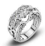 Princess Heart Zircon Engagement Rings