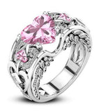 Princess Heart Zircon Engagement Rings