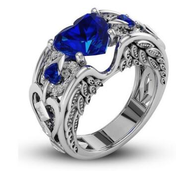 Princess Heart Zircon Engagement Rings