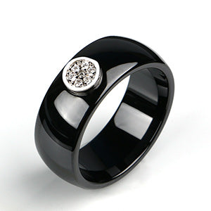 Unisex LuLu Fashion Exquisite Rhinestone Ceramic Ring for gift