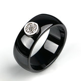 Unisex LuLu Fashion Exquisite Rhinestone Ceramic Ring for gift