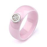 Unisex LuLu Fashion Exquisite Rhinestone Ceramic Ring for gift