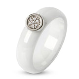 Unisex LuLu Fashion Exquisite Rhinestone Ceramic Ring for gift