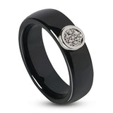 Unisex LuLu Fashion Exquisite Rhinestone Ceramic Ring for gift