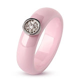 Unisex LuLu Fashion Exquisite Rhinestone Ceramic Ring for gift