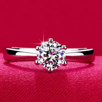 Classic Six Claw 1 Carat AAA Zircon Wedding Rings for Women