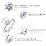 Classic Six Claw 1 Carat AAA Zircon Wedding Rings for Women