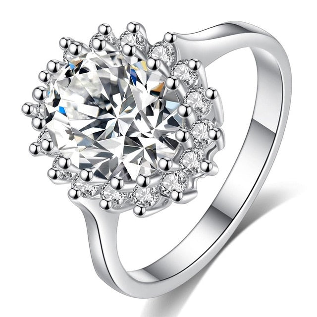 Fashion Flower AAA Cubic Wedding Rings for Women