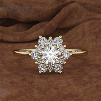 Snowflake Flower Fashion Zircon Rings For Women Valentine's Day Gift