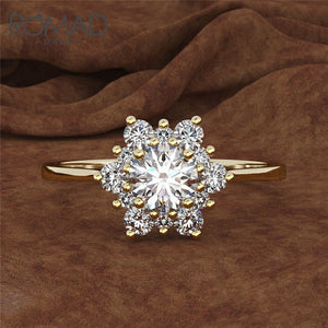 Snowflake Flower Fashion Zircon Rings For Women Valentine's Day Gift