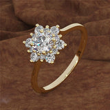 Snowflake Flower Fashion Zircon Rings For Women Valentine's Day Gift