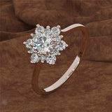 Snowflake Flower Fashion Zircon Rings For Women Valentine's Day Gift