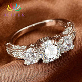 Cubic Zirconia 3 Stones Princess Ring