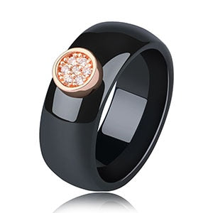 Unisex LuLu Fashion Exquisite Rhinestone Ceramic Ring for gift