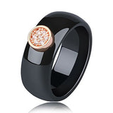 Unisex LuLu Fashion Exquisite Rhinestone Ceramic Ring for gift