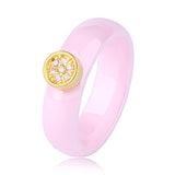 Unisex LuLu Fashion Exquisite Rhinestone Ceramic Ring for gift