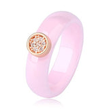 Unisex LuLu Fashion Exquisite Rhinestone Ceramic Ring for gift