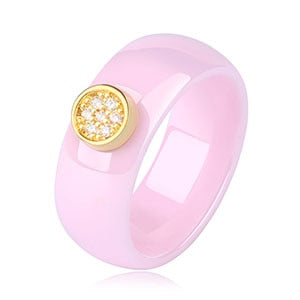 Unisex LuLu Fashion Exquisite Rhinestone Ceramic Ring for gift