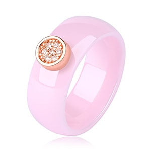 Unisex LuLu Fashion Exquisite Rhinestone Ceramic Ring for gift