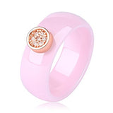 Unisex LuLu Fashion Exquisite Rhinestone Ceramic Ring for gift