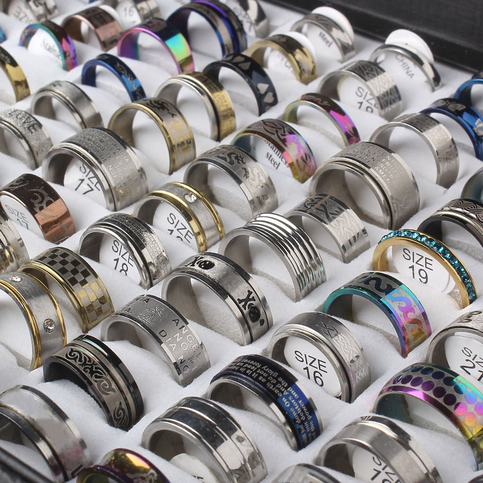 Wholesale 100 pcs/box Geometric Design mixed styles men/women Ring