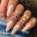 6 Pcs Set luLuhub Fashion Bohemia Leaf Crystal Crown Women's Ring