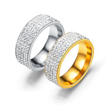 5 Row Lines Clear Crystal Wedding Rings For Princess