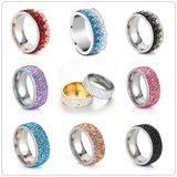 5 Row Lines Clear Crystal Wedding Rings For Princess