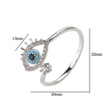 Copper Micro Pave Cubic Zircon Eye Open Adjustable Ring