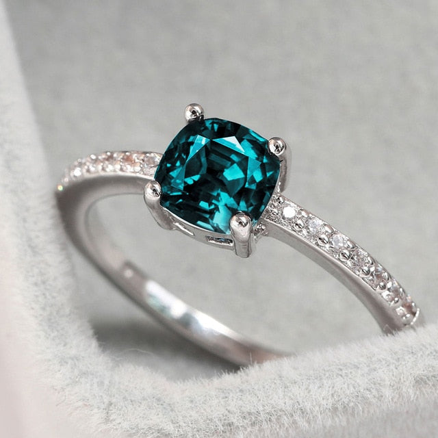 Sky Blue Stone Ring Wedding Engagement Gift