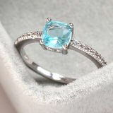 Sky Blue Stone Ring Wedding Engagement Gift